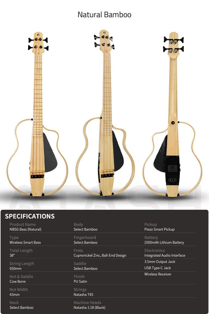 Natasha NBSG Bass Guitar – Smart Wireless Portable Electric Acoustic Bass