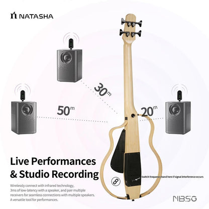 Natasha NBSG Bass Guitar – Smart Wireless Portable Electric Acoustic Bass