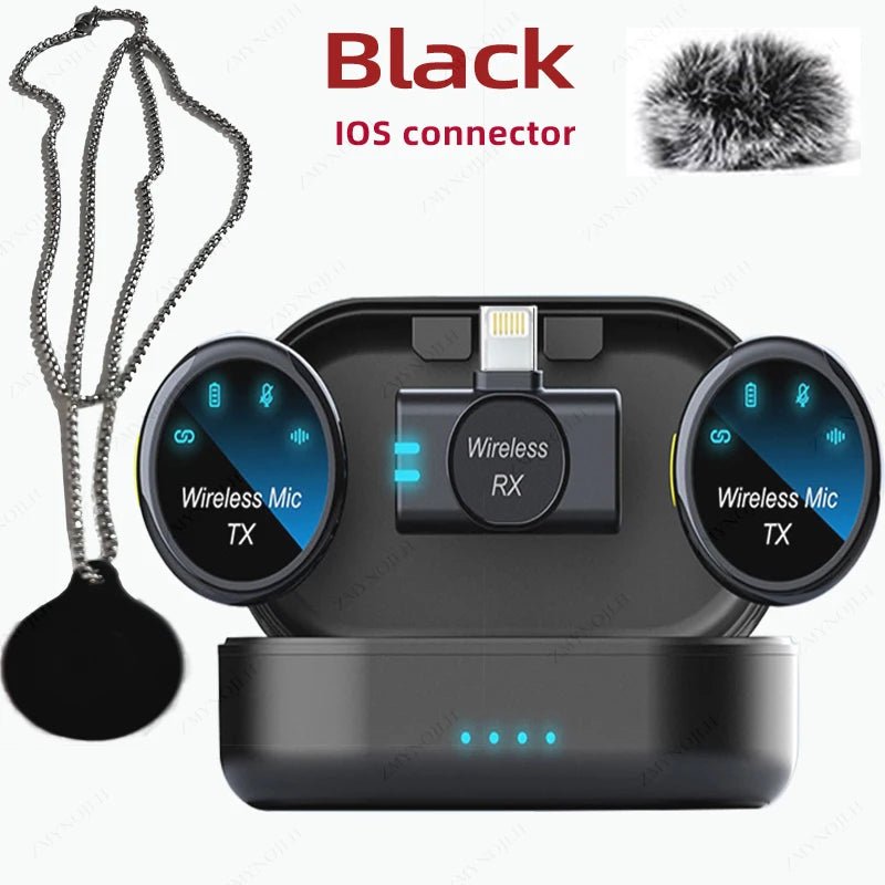 New Magnetic Wireless Lavalier Microphone – Noise Canceling Necklace, Windproof Cap, Audio Video Recording Microphone for Smartphone - ZAMAR AUDIO SOLUTIONS