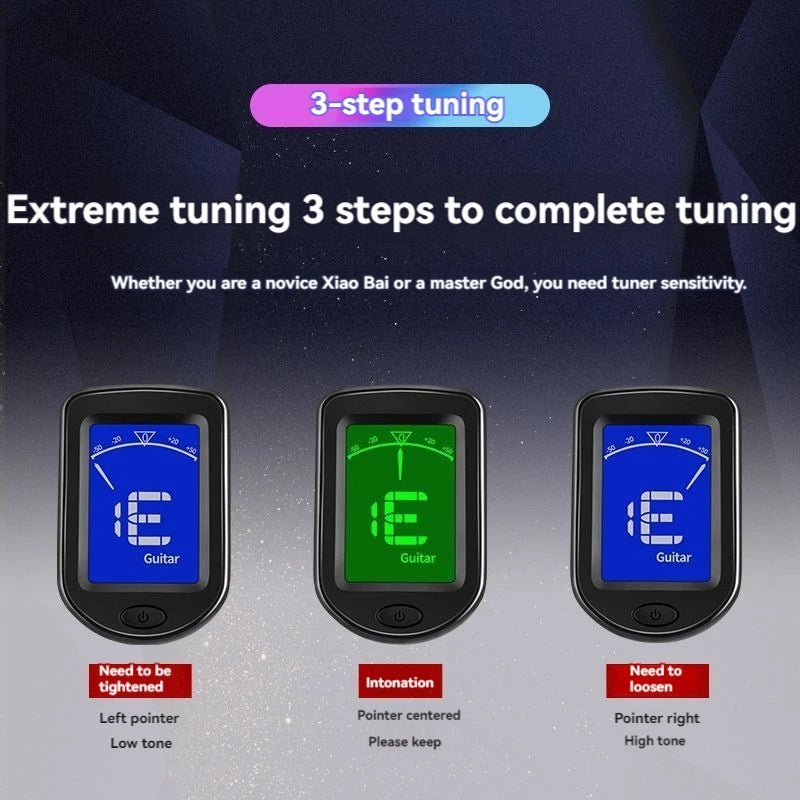 NEW Rechargeable Guitar Tuner – Clip-On Electronic Tuner for Guitar, Bass, Ukulele, Violin, Mandolin, Banjo - ZAMAR AUDIO SOLUTIONS