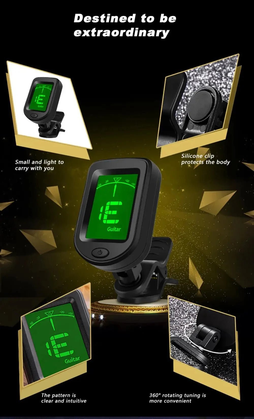 NEW Rechargeable Guitar Tuner – Clip-On Electronic Tuner for Guitar, Bass, Ukulele, Violin, Mandolin, Banjo - ZAMAR AUDIO SOLUTIONS
