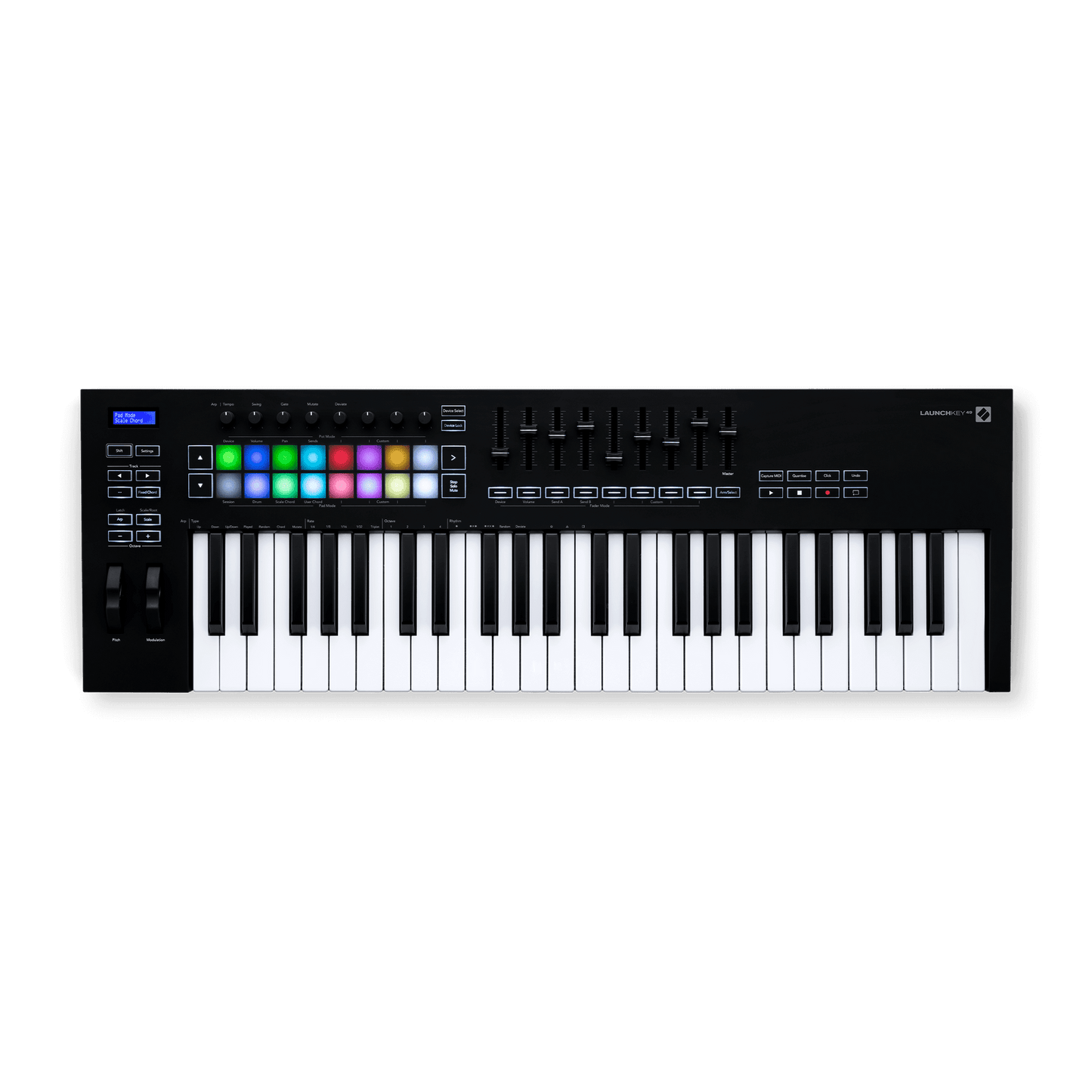 Novation Launchkey 49 MK3 MIDI controller keyboard front view, available in Kenya at Zamar Audio Solutions
