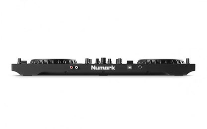 Numark Mixtrack Platinum FX 4 Kenya rear panel showing RCA master outputs, USB port and headphone jack