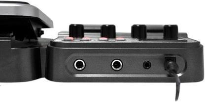 NUX MG-100 guitar processor Kenya — side panel close-up showing guitar input, output and aux jack ports