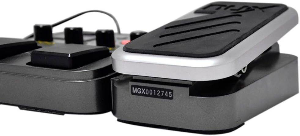 NUX MG-100 guitar processor Kenya — underside angle showing serial label MGX0012745 and expression pedal base