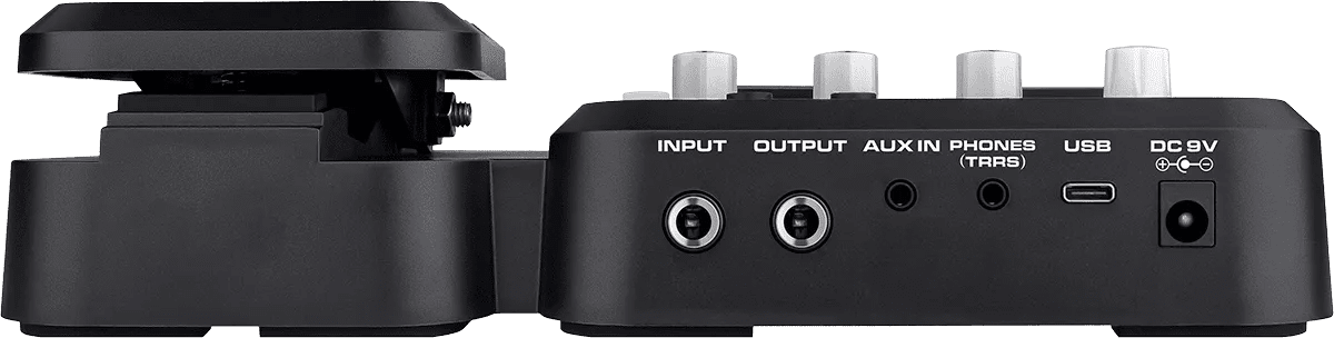 NUX MG-101 guitar processor Kenya — rear panel showing INPUT, OUTPUT, AUX IN, PHONES, USB and DC 9V ports