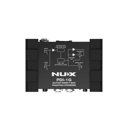 NUX PDI-1G guitar DI box Kenya — front view with cabinet sim controls