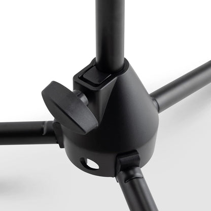 On Stage tripod mic stand Kenya — close-up of ribbed height-adjustment clutch collar on the main shaft