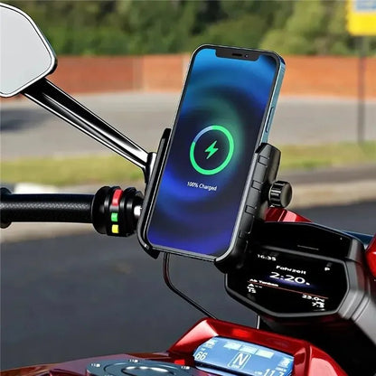 Opansten Motorcycle Phone Holder Wireless Charger – Universal Handlebar Mount with USB Fast Charging for Moto and Motorbike - ZAMAR AUDIO SOLUTIONS