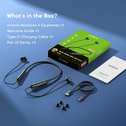 Oraimo Necklace 5 — Wireless Neckband Earphones with ENC Calls & Long Battery, Nairobi Delivery