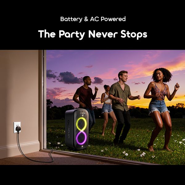 Oraimo SpaceBox Max — 200W Auracast Wireless Speaker with Deep Bass & FM, Nairobi Delivery