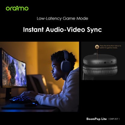 Oraimo BoomPop Lite — Wireless Over‑Ear Headphones with ENC Calls & 40‑Hour Battery, Nairobi Delivery - ZAMAR AUDIO SOLUTIONS