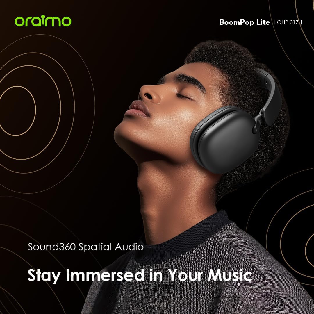 Oraimo BoomPop Lite — Wireless Over‑Ear Headphones with ENC Calls & 40‑Hour Battery, Nairobi Delivery - ZAMAR AUDIO SOLUTIONS