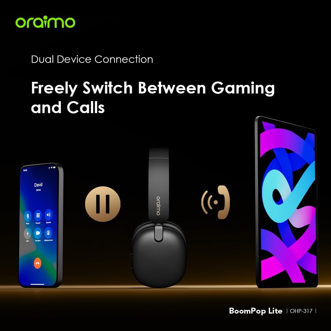 Oraimo BoomPop Lite — Wireless Over‑Ear Headphones with ENC Calls & 40‑Hour Battery, Nairobi Delivery - ZAMAR AUDIO SOLUTIONS