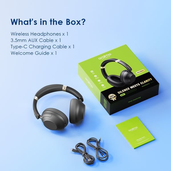 Oraimo BoomPop Pro ANC headphones box contents — what's in the box, Kenya
