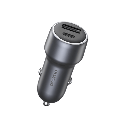 Oraimo OCC-73D fast car charger 48W dual port USB-A QC 3.0 and USB-C PD 30W compact design