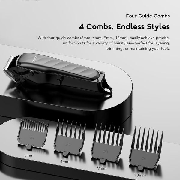 Oraimo EasyCut CL230 hair clipper front view showing zero-gap lever and stainless steel blade, Kenya