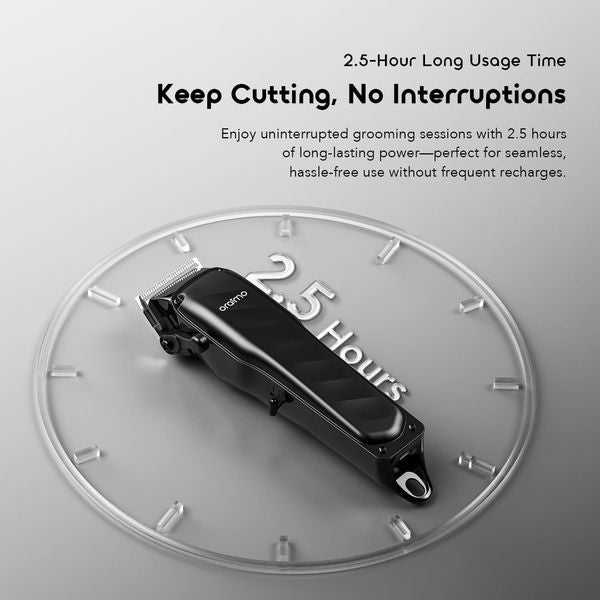 Oraimo EasyCut CL230 hair clipper front view showing zero-gap lever and stainless steel blade, Kenya