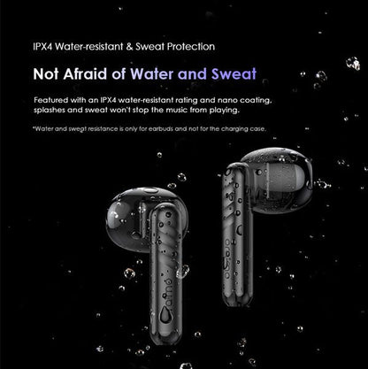 Oraimo FreePods Neo touch controls and dynamic bass driver detail, Kenya warranty included