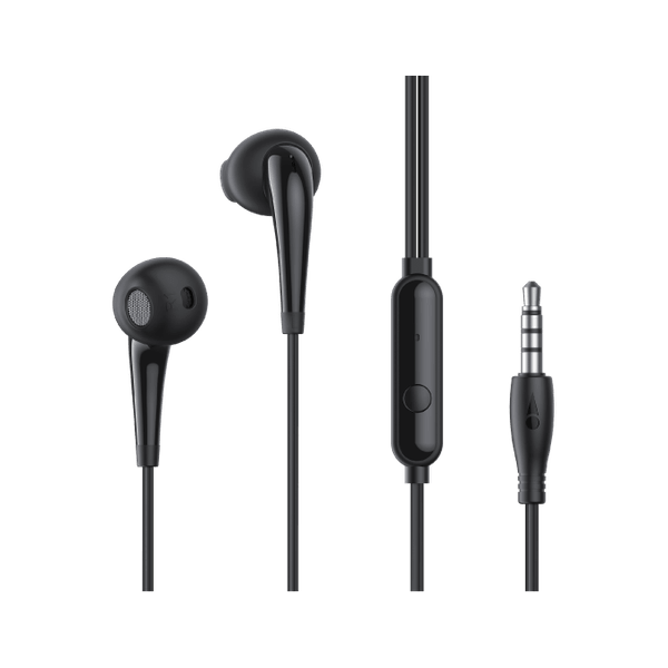 Oraimo Halo 2S wired earphones OEP-E21P in black with in-line mic and 1.2m cable — Kenya