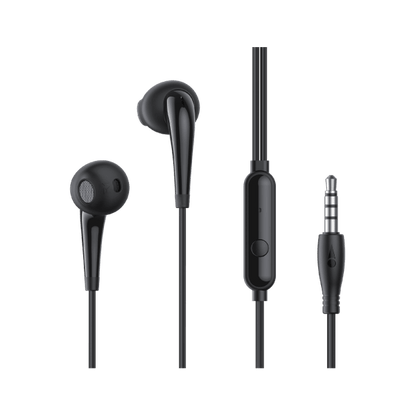 Oraimo Halo 2S wired earphones OEP-E21P in black with in-line mic and 1.2m cable — Kenya