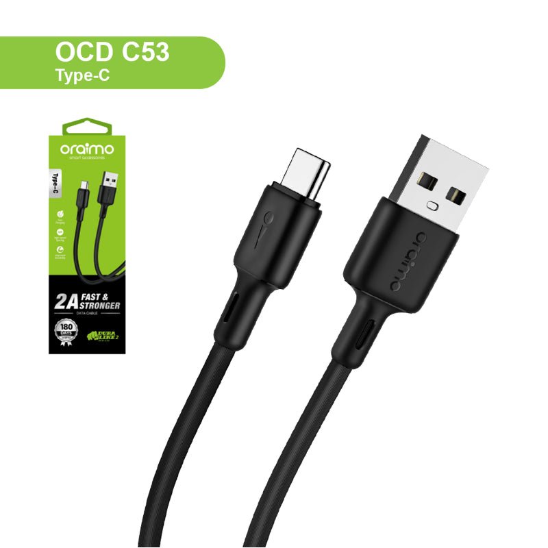 Oraimo OCD-C53 Type-C cable Kenya — 2A fast charging USB cable with pure copper core, 1m length