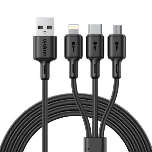 Oraimo OCD-X93 3-in-1 charging cable with Type-C, Micro-USB and Lightning connectors, 3A, 1.2M, Kenya