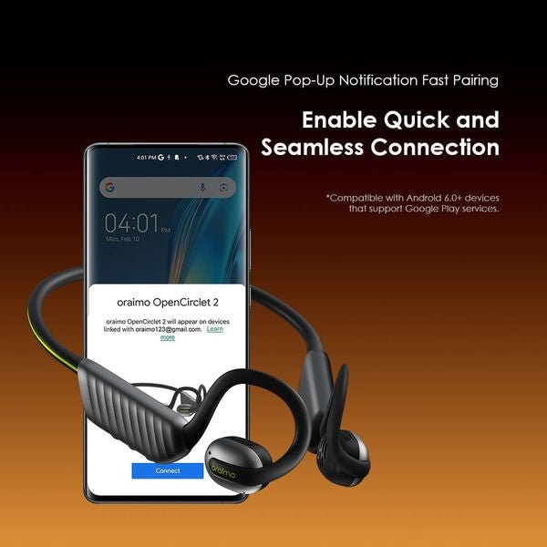 Oraimo OpenCirclet 2 open-ear sports headphones OPN-672 side profile showing memory steel frame