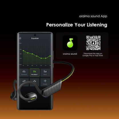 Oraimo OpenCirclet 2 open-ear sports headphones OPN-672 side profile showing memory steel frame