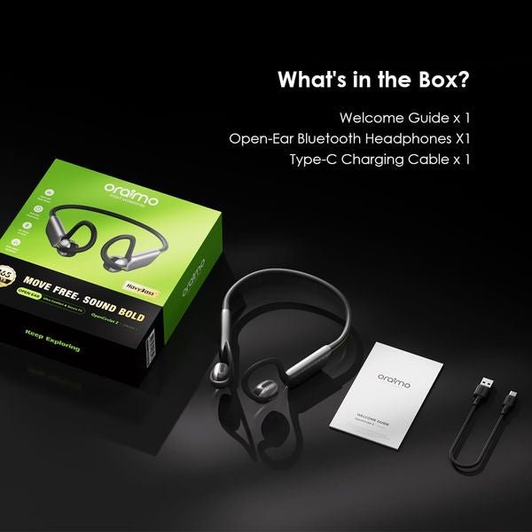 Oraimo OpenCirclet 2 open-ear sports headphones OPN-672 side profile showing memory steel frame