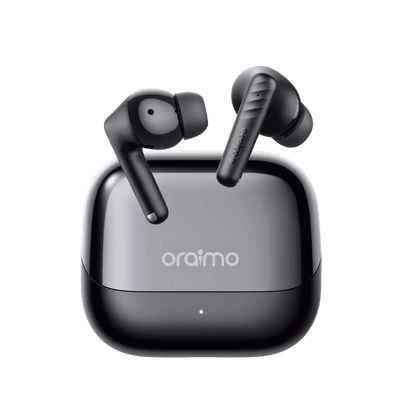 Oraimo OTW-323P SpaceBuds Neo+ ANC wireless earbuds in Speed Black with charging case, Kenya