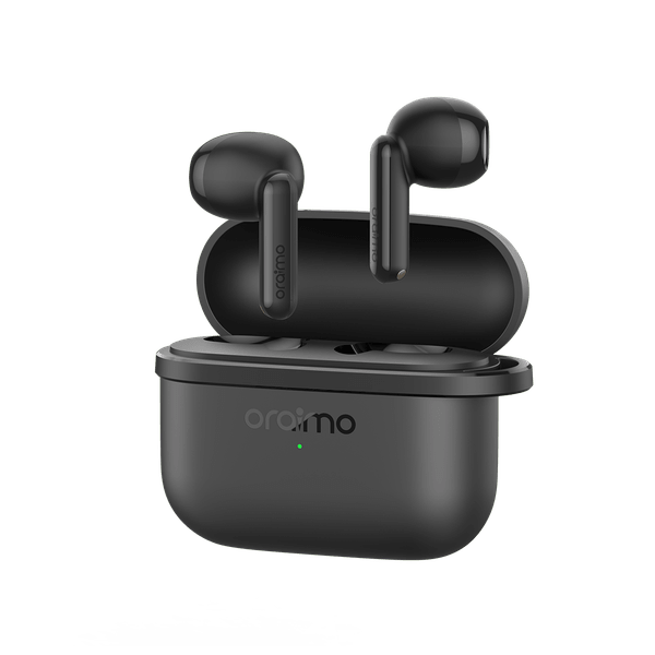 Oraimo OTW-324S SpaceBuds Air half-in-ear wireless earbuds in charging case, white, Kenya