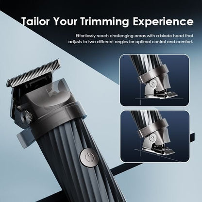 Oraimo SmartTrimmer 2 Pro OTR-280 beard trimmer with metal round casing and digital display, front view