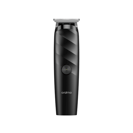 Oraimo OTR-210 cordless trimmer front view with 4 guide combs, Kenya