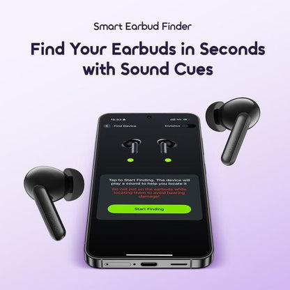 Oraimo SpaceBuds Lite Kenya earbuds worn in ear, showing ergonomic fit and touch control surface