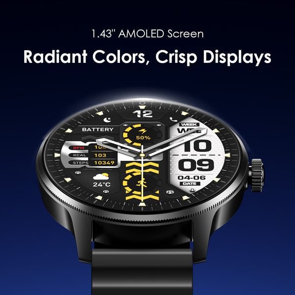 Oraimo Watch 5R Pro AMOLED smartwatch side profile showing 2.5D floating interface — Kenya
