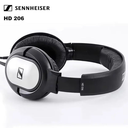 Sennheiser HD 206 headphones Kenya – slightly elevated angle showing leatherette ear pad and silver driver housing`