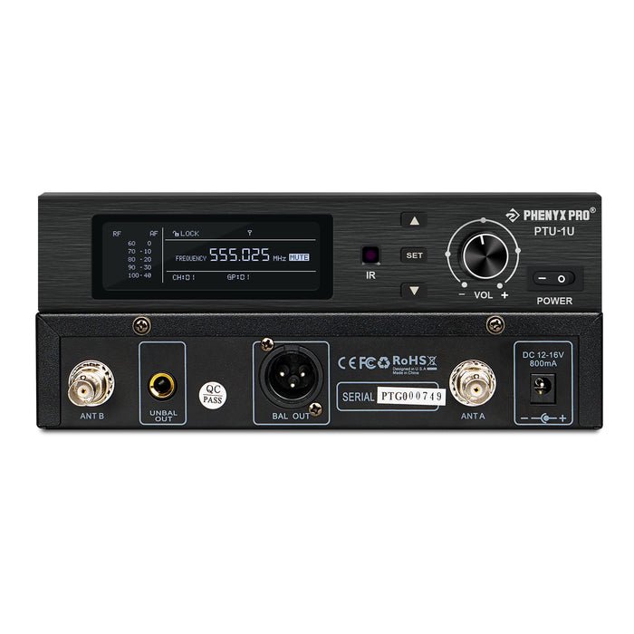 Phenyx Pro PTU-1U-1H UHF Wireless Microphone System - ZAMAR AUDIO SOLUTIONS