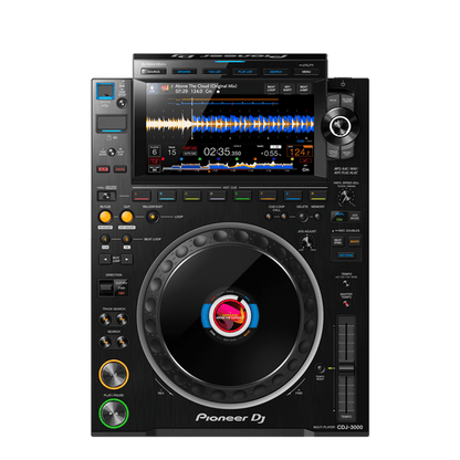 Pioneer CDJ-3000 DJ multi-player front view with 9-inch touchscreen