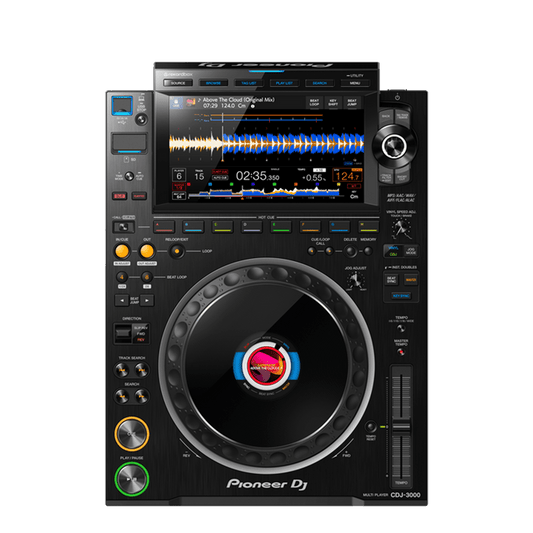 Pioneer CDJ-3000 DJ multi-player front view with 9-inch touchscreen