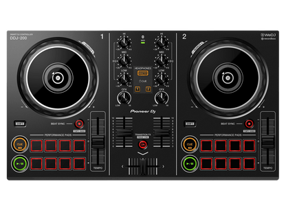 Pioneer Pioneer DDJ-200 DJ controller Kenya — angled front-left view showing jog wheel, performance pads and WeDJ logo
