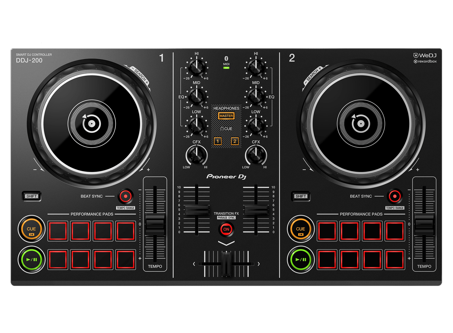Pioneer DDJ‑200 2‑Channel Smart DJ Controller with Bluetooth & App Integration - ZAMAR AUDIO SOLUTIONS