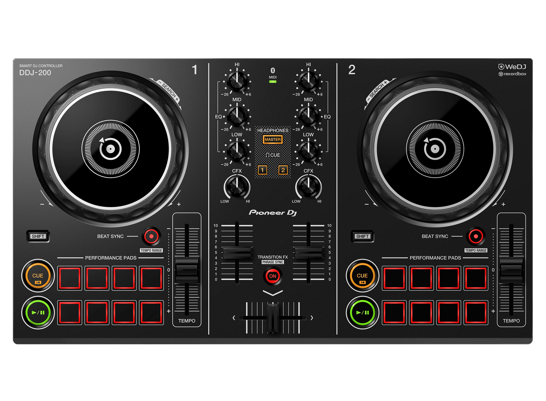 Pioneer DDJ‑200 2‑Channel Smart DJ Controller with Bluetooth & App Integration - ZAMAR AUDIO SOLUTIONS