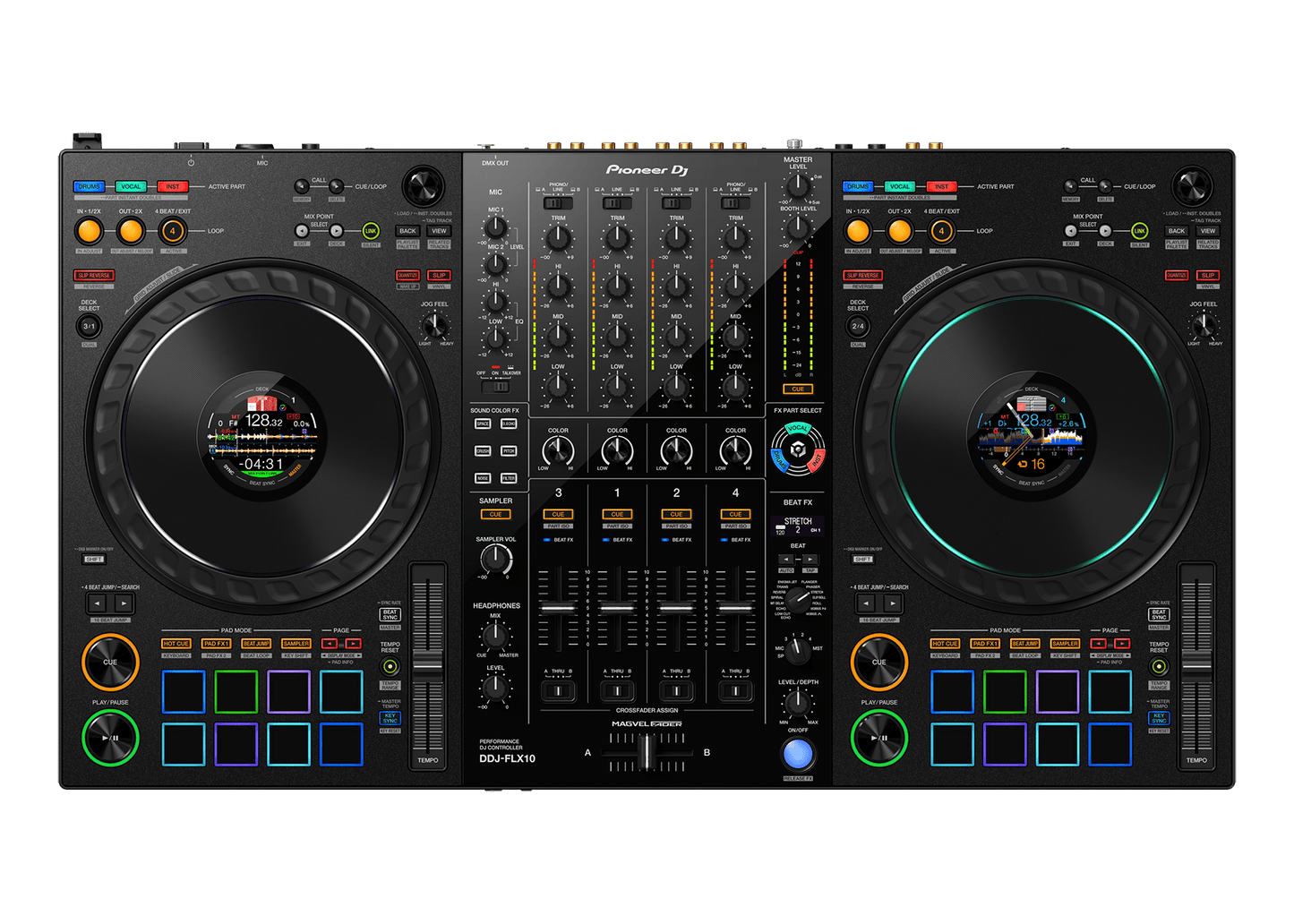 Pioneer DDJ‑FLX10 4‑Channel Professional DJ Controller — Rekordbox & Serato DJ Pro Compatible - ZAMAR AUDIO SOLUTIONS