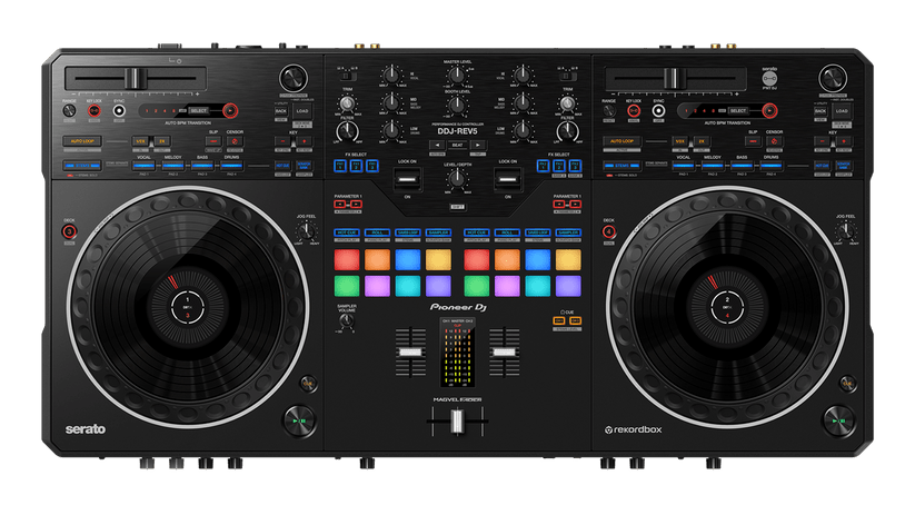 Pioneer DDJ-REV5 DJ Controller – Front View with Large Jog Wheels