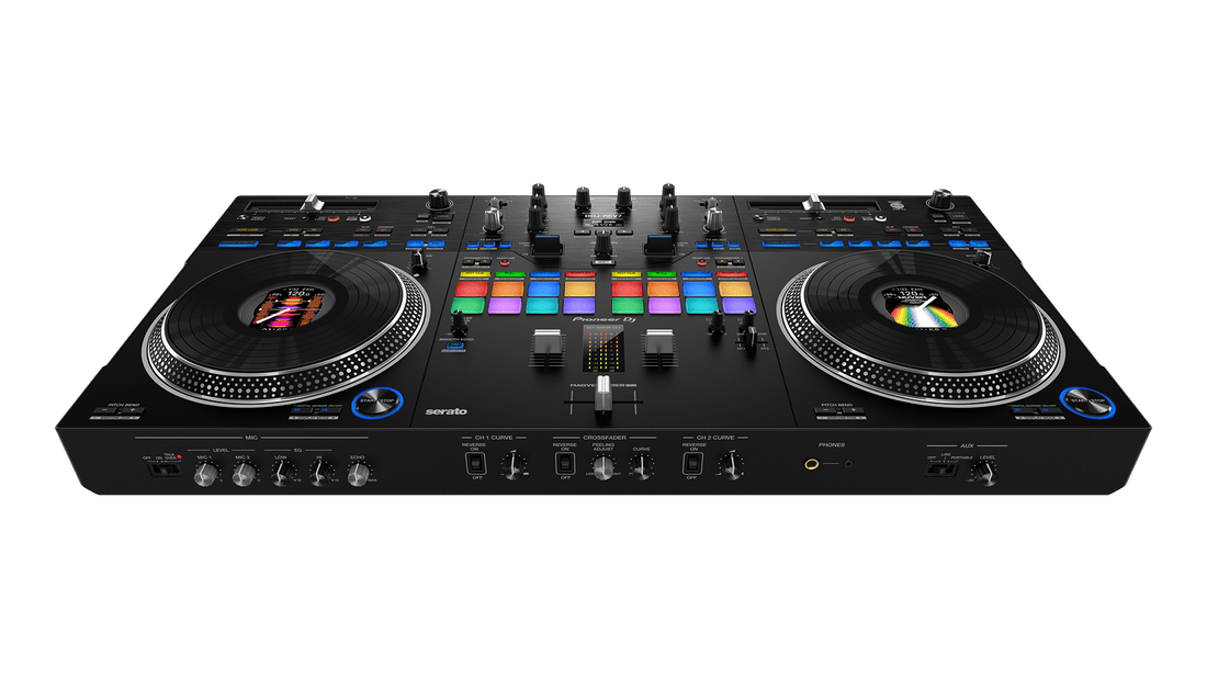 Pioneer DDJ-REV7 DJ Controller top panel layout and crossfader