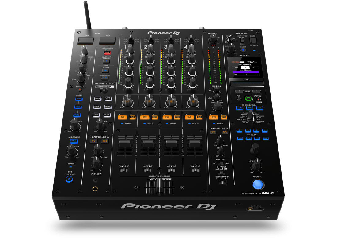 Pioneer DJM-A9 DJ mixer MAGVEL FADER PRO crossfader close-up