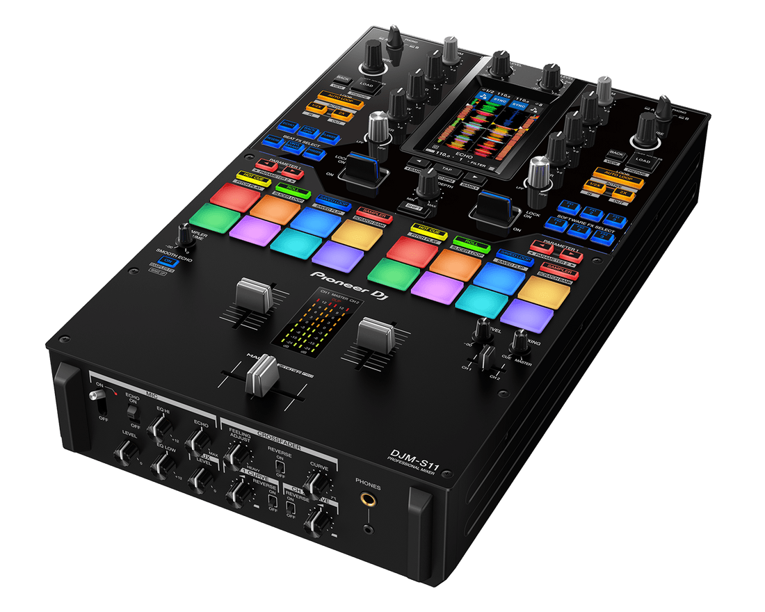 Pioneer DJM-S11 battle mixer Magvel Pro crossfader close-up