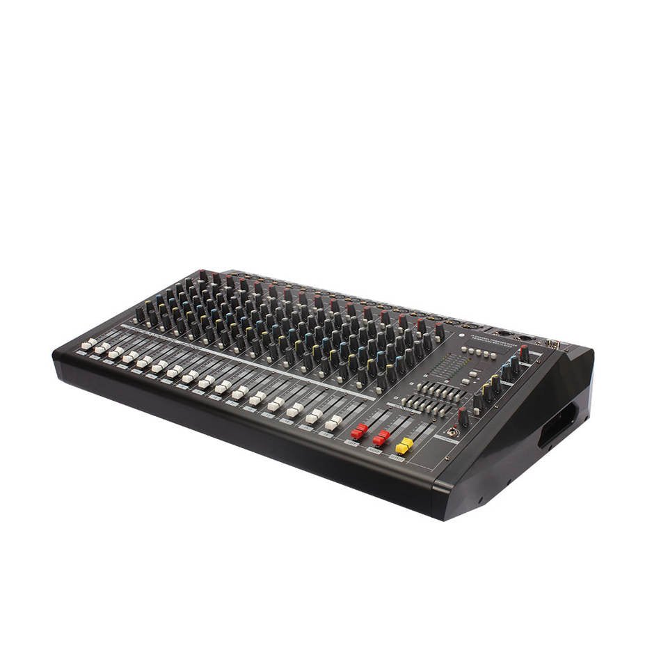 PMX1600 powered mixer Kenya side angle showing rugged chassis and master graphic EQ section