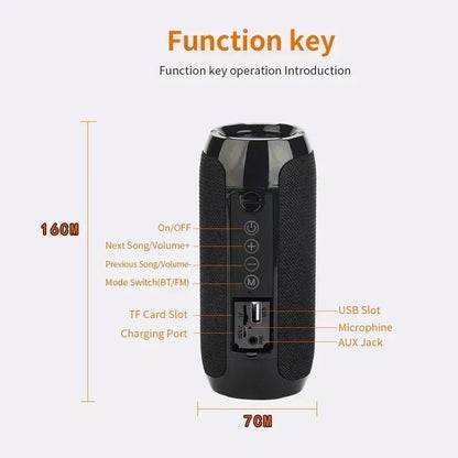 Portable Speaker Wireless Bluetooth - compatible Subwoofer Outdoor Waterproof Loudspeaker Stereo Surround Support FM RadioTF - ZAMAR AUDIO SOLUTIONS